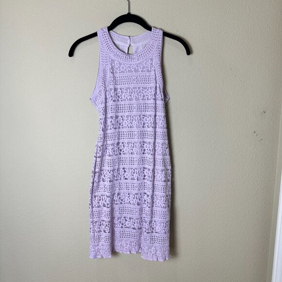 URBAN OUTFITTERS Kimchi Blue Lilac Lace Sheer Back BodyCon Lace Dress Size XS - Picture 2 of 10